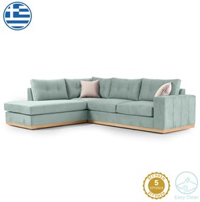 Γωνιακός καναπές δεξιά γωνία Boston pakoworld ύφασμα ciel-cream 280x225x90εκ