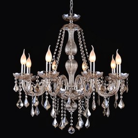 Artekko Artekko Chandelier Luna Πολυέλαιος 8φωτος Σαμπανιζέ Κρύσταλλο (70x70x80)cm 023-3145-A