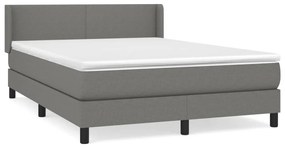 ΚΡΕΒΑΤΙ BOXSPRING ΜΕ ΣΤΡΩΜΑ ΣΚΟΥΡΟ ΓΚΡΙ 140X200 ΕΚ ΥΦΑΣΜΑΤΙΝΟ 3129554