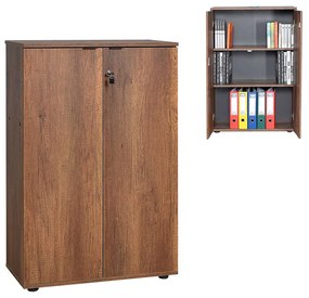 Ντουλάπι γραφείου Rio Megapap με κλειδαριά χρώμα καρυδί 72x34x109εκ.