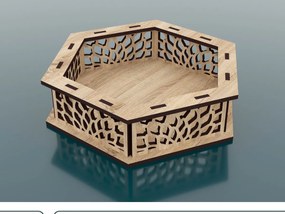 Intra απο ξύλο plywood Χρώμα wenge 3mm-4mm πάχος - Διακοσμητικό Εξάγωνο Ξύλινο Κουτί Δώρου Δίασταση 150x130 cm INTRAFABR-117944258