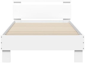vidaXL Πλαίσιο Κρεβατιού με Κεφαλάρι και LED Λευκό 90 x 200 εκ.