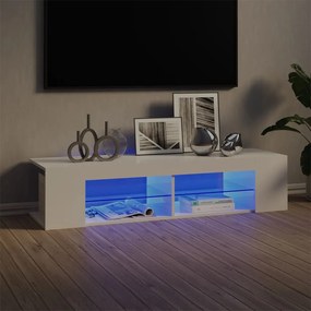 Έπιπλο Τηλεόρασης με LED Γυαλιστερό Λευκό 135x39x30 εκ. - Λευκό