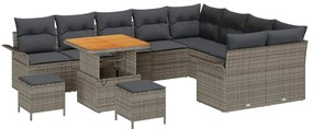 vidaXL Σετ Καναπέ Κήπου 12 pcs Γκρι συνθετικό ρατάν