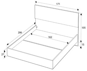 Κρεβάτι Oryana Megapap χρώμα λευκό 160x200εκ.