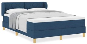 vidaXL Κρεβάτι με Ελατήρια και Στρώμα Κρεμ 90x200 εκ Υφασμα Μπλε