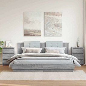 vidaXL Κομοδίνα 2 τεμ. Γκρι Sonoma 40x35x62,5 εκ. Επεξεργασμένο Ξύλο