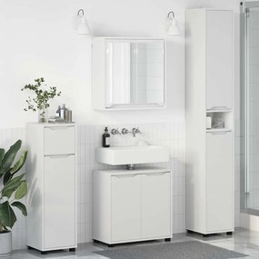 vidaXL Σετ Επίπλων Μπάνιου με συρτάρι 4 pcs Λευκό Επεξεργασμένο ξύλο