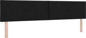 vidaXL LED Κρεβάτι αποθήκευσης με στρώμα Μαύρο 200 x 200 cm Ύφασμα
