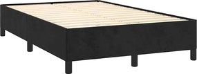 vidaXL Κρεβάτι Boxspring με Στρώμα &amp; LED Μαύρο 120x190 εκ. Βελούδινο