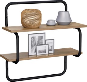 vidaXL Ράφι Τοίχου 2 Επιπέδων Artisan Δρυς 60 x 24,5 x 61 εκ