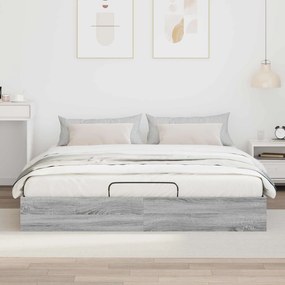 vidaXL Κρεβάτι Οθωμανικού Τύπου Γκρι Sonoma 180 x 200 cm