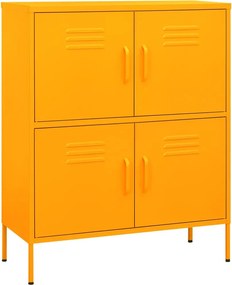 vidaXL Ντουλάπι Αποθήκευσης Μουσταρδί 80x35x101,5 εκ. από Ατσάλι