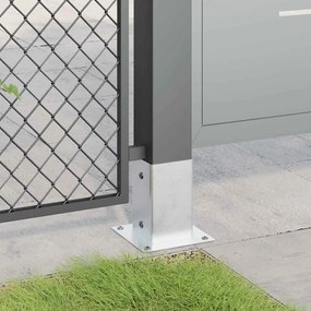 vidaXL Βάσεις στύλων τετράγωνες 12 τεμάχια Ασημί Γαλβανισμένος χάλυβας