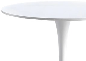 Τραπεζαρία Elijah-Gaston pakoworld σετ 3τεμ pp-pu σε λευκή απόχρωση με φυσικό πόδι Φ60x74εκ