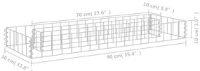 vidaXL Συρματοκιβώτιο-Γλάστρα Υπερυψωμένη 90x30x10 εκ. Γαλβ. Χάλυβας