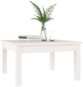 vidaXL Τραπεζάκι Σαλονιού Λευκό 55 x 55 x 30 εκ. από Μασίφ Ξύλο Πεύκου