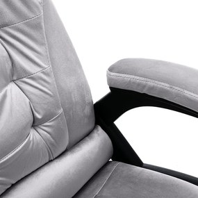 vidaXL Πολυθρόνα Γραφείου Μασάζ Ανοιχτό Γκρι Βελούδινη