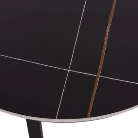 Τραπεζάκια σαλονιού TALOS Σετ 2 τμχ. Κεραμικό TOP με Όψη Μαύρου Μαρμάρου Φ70 + Φ50εκ. 70x70x45.5 εκ.