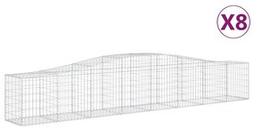 vidaXL Συρματοκιβώτια Τοξωτά 8 τεμ. 400x50x60/80 εκ. Γαλβαν. Ατσάλι