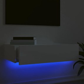 vidaXL Έπιπλο Τηλεόρασης με LED Γυαλιστερό Λευκό 60x35x15,5 εκ.