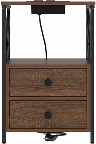 vidaXL Κομοδίνο Καφέ δρυς 40 x 31 x 60 εκ. Επεξεργασμένο Ξύλο