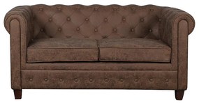 Kαναπές Διθέσιος CHESTERFIELD-W Αντικέ Καφέ Ύφασμα 153x82x80cm