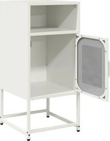 vidaXL Κομοδίνο λευκό 36x39x78 cm από χάλυβα ψυχρής έλασης
