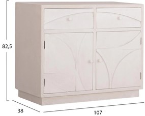 ΜΠΟΥΦΕΣ ΣΕΙΡΑ SANTORINI MDF ΣΕ ΥΠΟΛΕΥΚΟ ΧΡΩΜΑ-2 ΣΥΡΤΑΡΙΑ & 2 ΠΟΡΤΕΣ 107x38x82,5Υεκ.