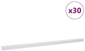 vidaXL Προστατευτικά ακμών σκάλας 30 pcs Ασημί 67 cm Αλουμίνιο