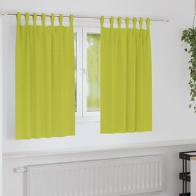 vidaXL Κουρτίνες με κουρτίνες 2 pcs Λαχανί Πολυεστέρας