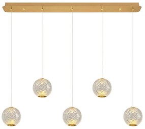 Φωτιστικό Οροφής - Ράγα 414LRC1386 81x12x120cm 5xLed 2500lm 5W 3000K Gold Opviq