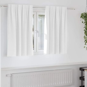 vidaXL Κουρτίνες Μαύρης Ύφανσης με Δαχτυλίδια 2 pcs Λευκό φωτεινό