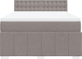 vidaXL Κρεβάτι Boxspring με Στρώμα Taupe 140x200 εκ. Υφασμάτινο