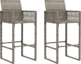vidaXL Σετ μπαρ κήπου 3 τεμαχίων χωρίς μαξιλάρια Γκρί