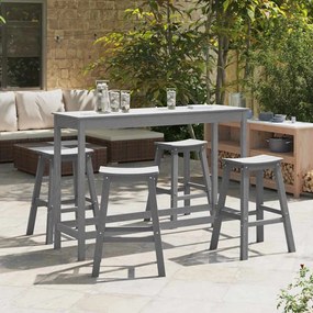 vidaXL Σετ Μπαρ Κήπου 4 pcs Ανοιχτό γκρι HDPE