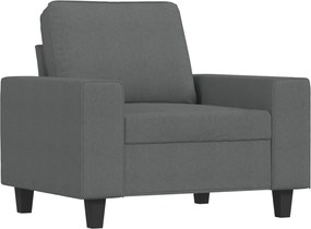 vidaXL Σετ Σαλονιού 3 Τεμαχίων Σκούρο Γκρι Υφασμάτινο