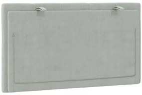 vidaXL Μαξιλάρι για Κεφαλάρι Hanko Ανοιχτό Γκρι 90 εκ. Βελούδο