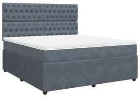 ΚΡΕΒΑΤΙ BOXSPRING ΜΕ ΣΤΡΩΜΑ ΣΚΟΥΡΟ ΓΚΡΙ 180X200 ΕΚ. ΒΕΛΟΥΔΙΝΟ 3292413