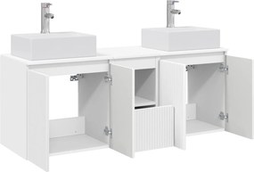 vidaXL Σετ Ντουλαπιών Μπάνιου 3 τμχ. Λευκό 128 x 41 x 79,5 cm