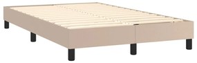 Κρεβάτι Boxspring Στρώμα&amp;LED Καπουτσίνο 120x200 εκ. Συνθ. Δέρμα - Καφέ