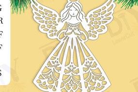 Σετ των 3 Intra απο ξύλο plywood 3mm-4mm πάχος Χριστουγεννιάτικο άγγελο λέιζερ και κοπή χαρτιού Δίασταση 4x4 cm INTRAFABR-110912183