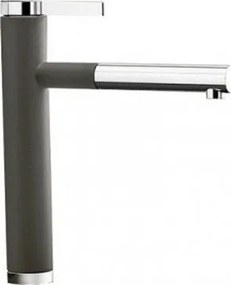 Blanco Linee-S Rock Grey-Chrome Μπαταρία Κουζίνας με Περιστρεφόμενο Ρουξούνι και Αποσπώμενο Ντους