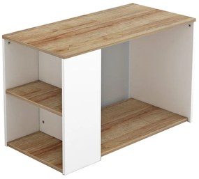 Τραπέζι σαλονιού Hattie pakoworld φυσικό-λευκό 80x40x50εκ Model: 230-000006
