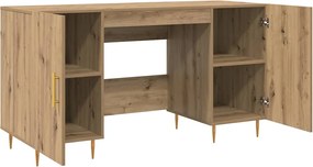 vidaXL Γραφείο artisan δρυς 140 x 50 x 75 εκ. Επεξεργασμένο ξύλο
