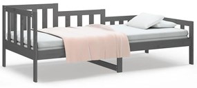 vidaXL Καναπές Κρεβάτι Γκρι 90 x 190 εκ. από Μασίφ Ξύλο Πεύκου