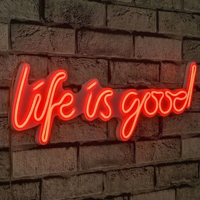 Διακοσμητικό Φωτιστικό Τοίχου Life Is Good 395NGR1647 57x2x17cm Led 18,1W Red Wallity