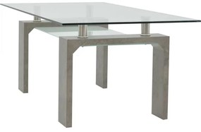 Τραπέζι σαλονιού Vrocho γκρι ξύλο-γυαλί 110x60x45εκ 110x60x45 εκ.