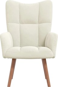 vidaXL Πολυθρόνα Relax Λευκό Κρεμ Βελούδινη