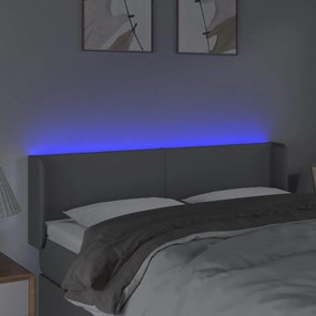 vidaXL Κεφαλάρι Κρεβατιού LED Ανοιχτό Γκρι 147x16x78/88 εκ. Υφασμάτινο